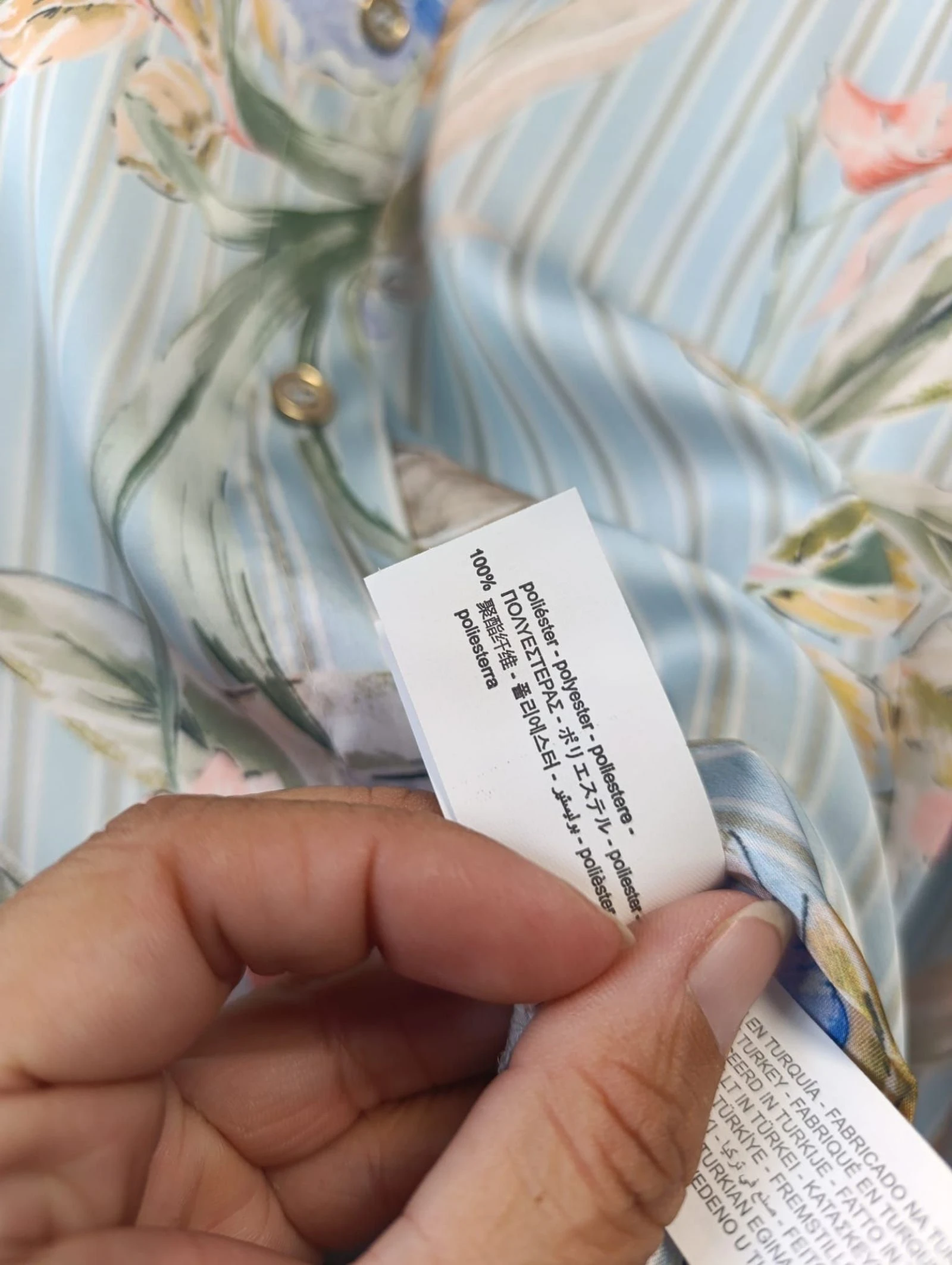 Blusa Zara popelin satinada floral tamanho G – photo 4